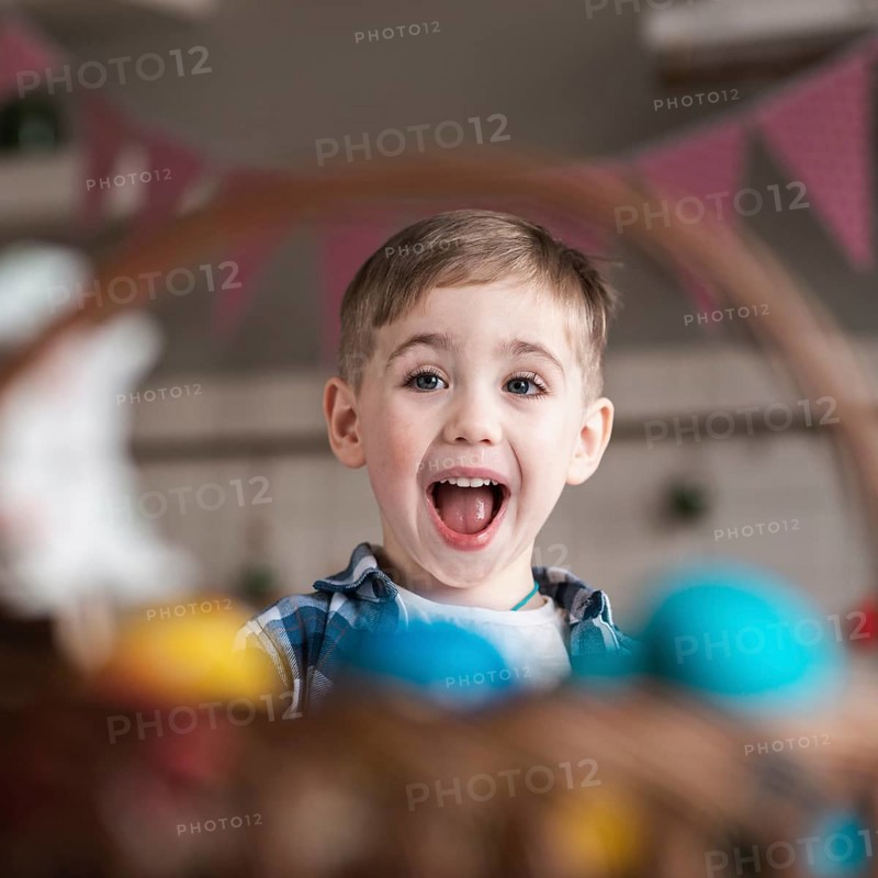 Portrait adorable little boy laughing