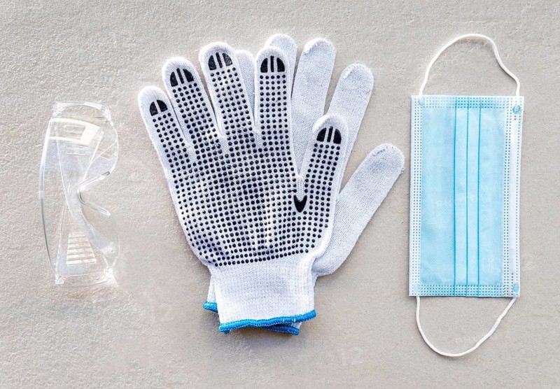 Safety construction gloves medical mask
