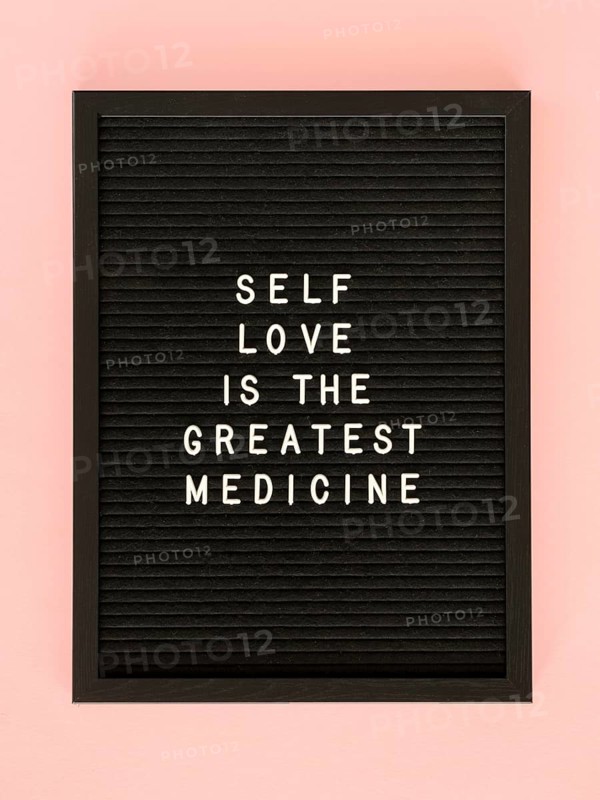 Top view black board with message