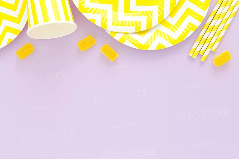 Top view copy space party table set