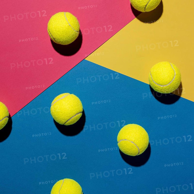 Top view tennis balls