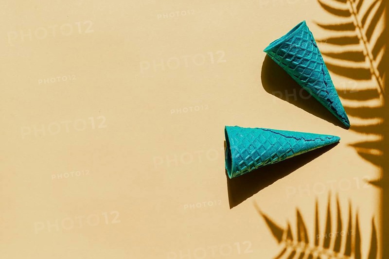 Waffle cones palm leaves shadow