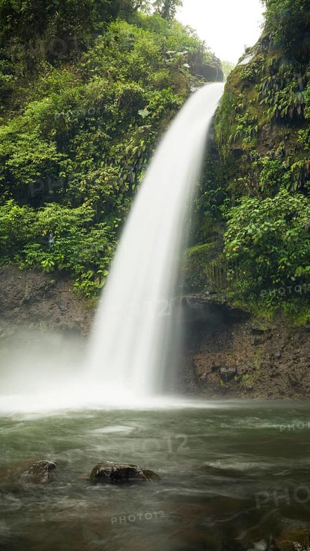 Waterfall beautiful costa rican rainforest