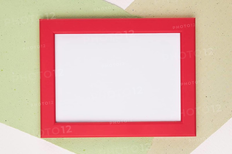 White frame with red border paper background