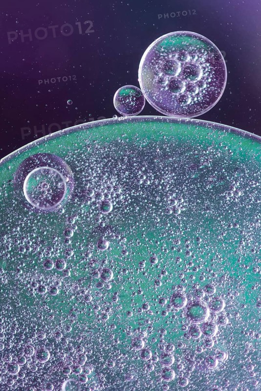 Abstract air bubbles oil drops liquid blurred background