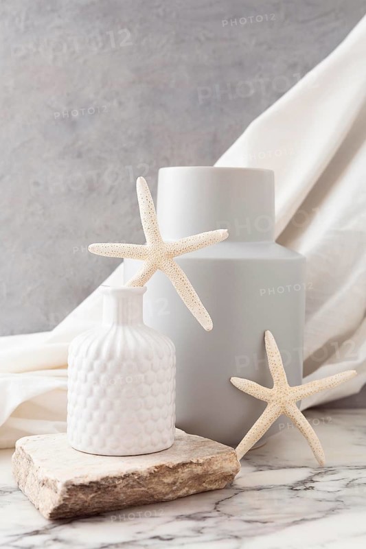 Ceramic vases with starfish