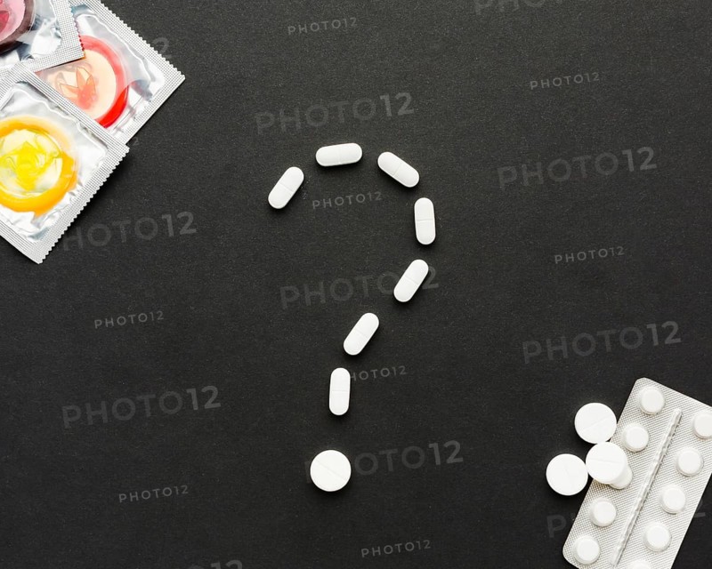 Contraception method composition black background