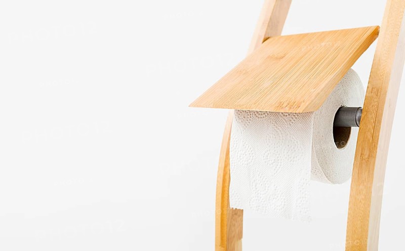 Copy space toilet paper household