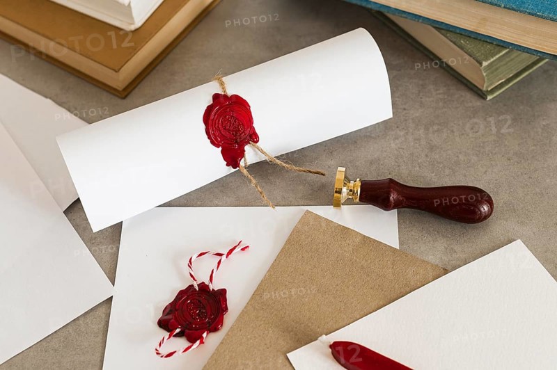 Education diploma certificate wax seal