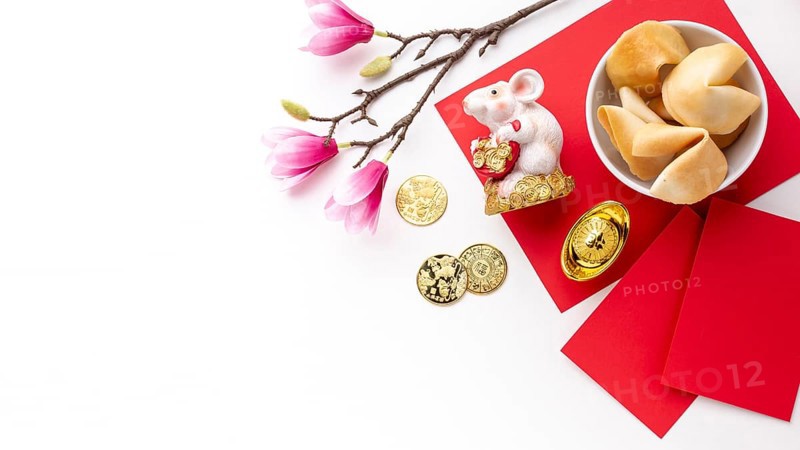 Fortune cookies rat figurine chinese new year