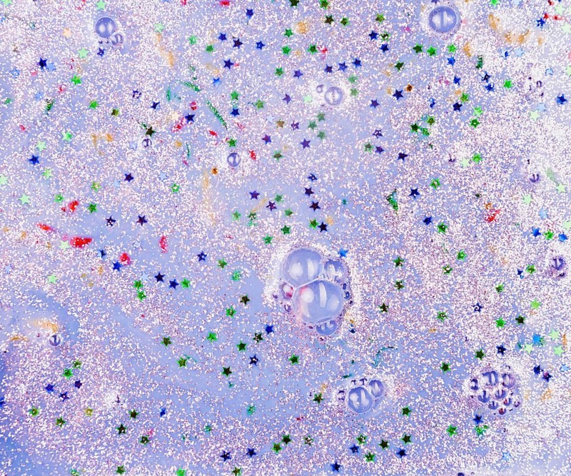 Painted light purple water with bright star spangles