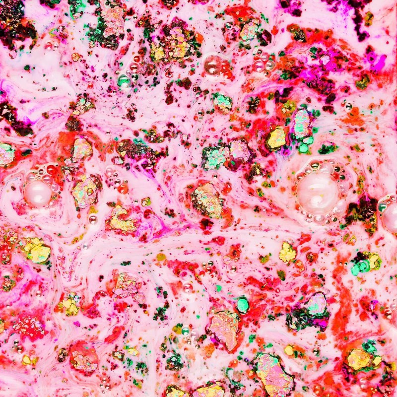 Painted pink powder black water