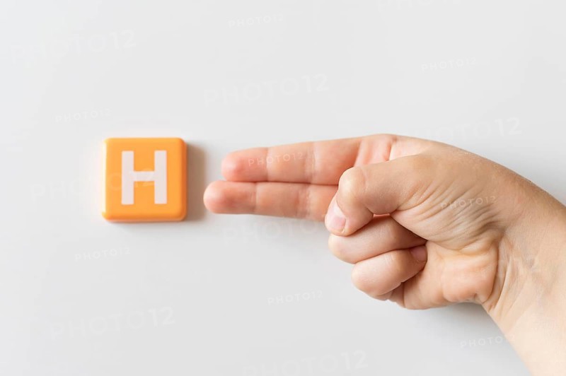 Sign language hand showing letter h