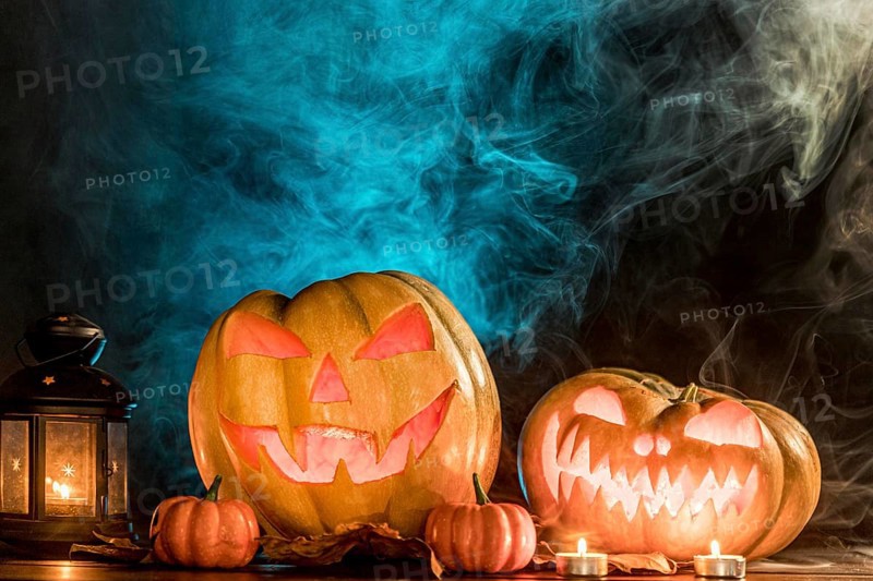 Spooky carved pumpkins halloween