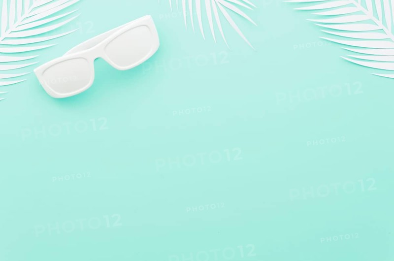 Sunglasses with white palm leaves