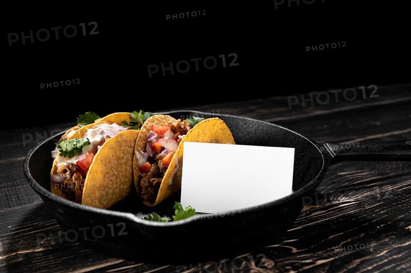 Tacos with meat vegetables parsley
