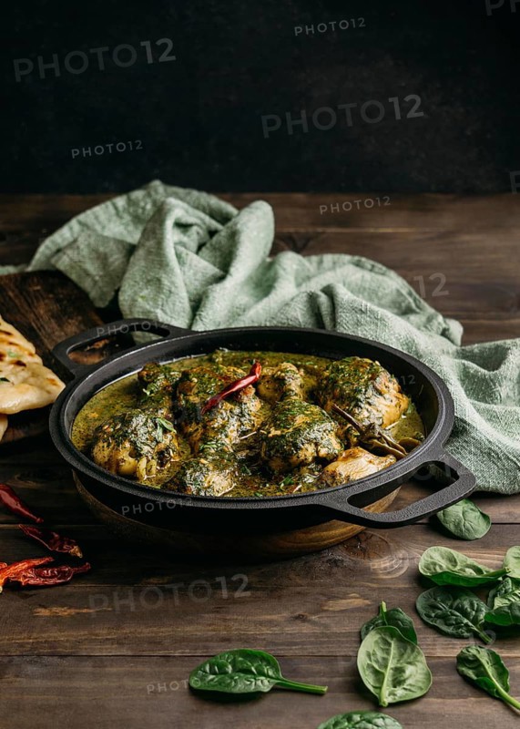 Tasty pakistani dish high angle