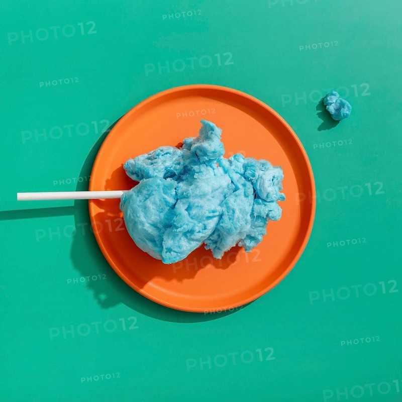Top view cotton candy plate