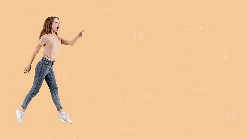 Young female model jumping 3