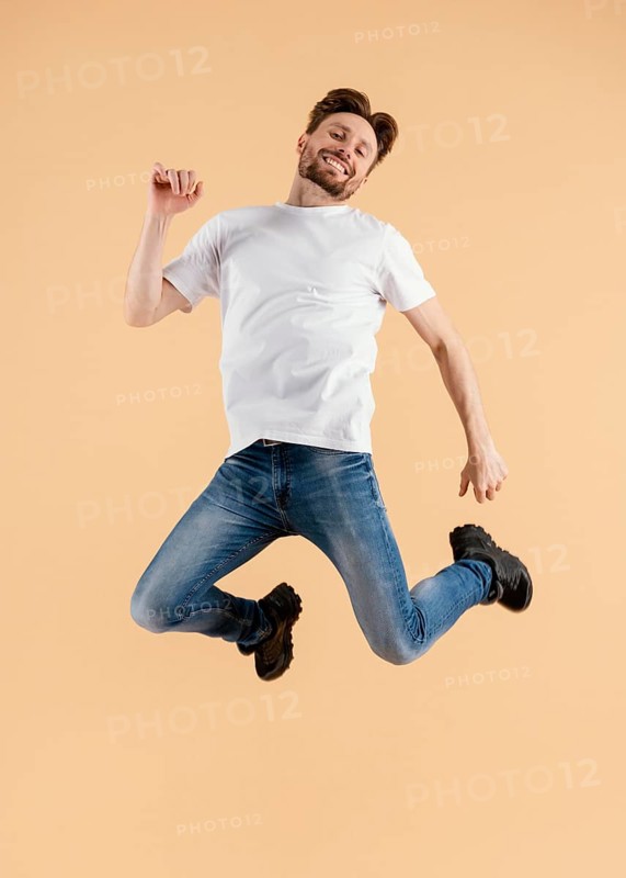 Young handsome man jumping 3