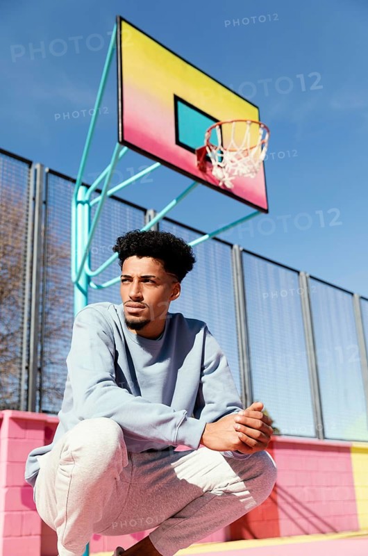 Young man basket field 3