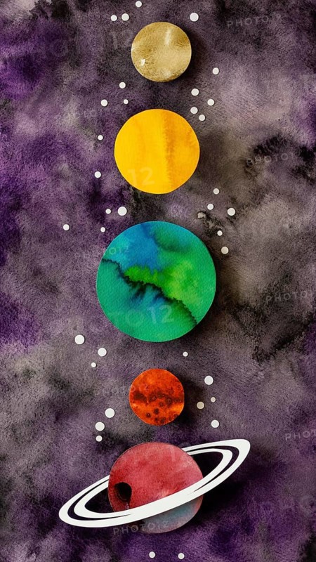 Arrangement paper planets stars