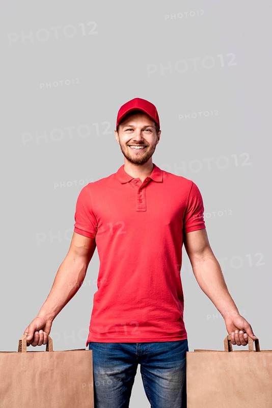 Delivery man with bags