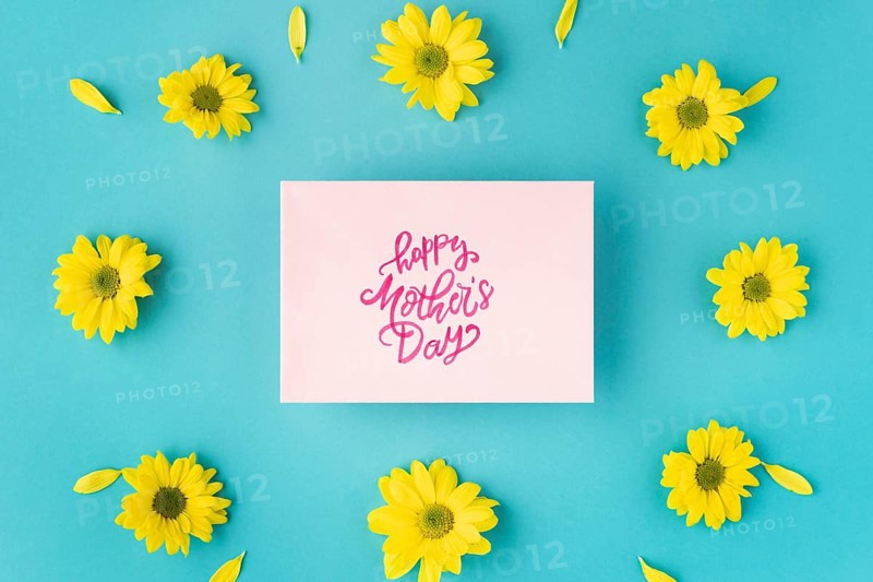 Flat lay beautiful arrangement mother s day 3
