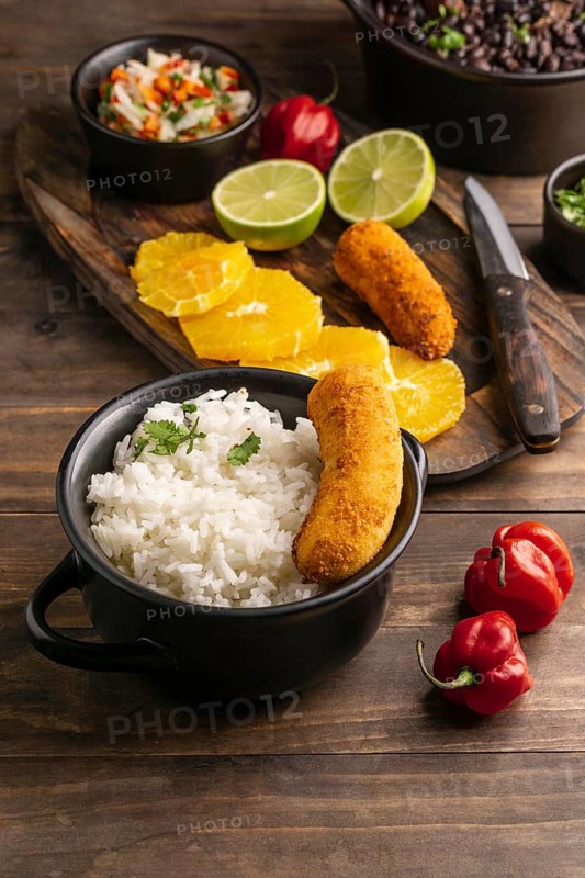 High angle delicious brazilian food