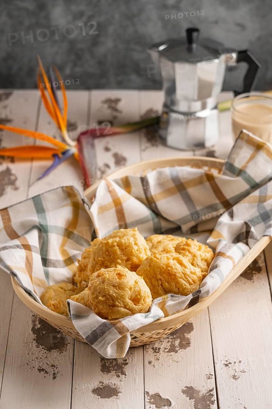 High angle traditional food basket