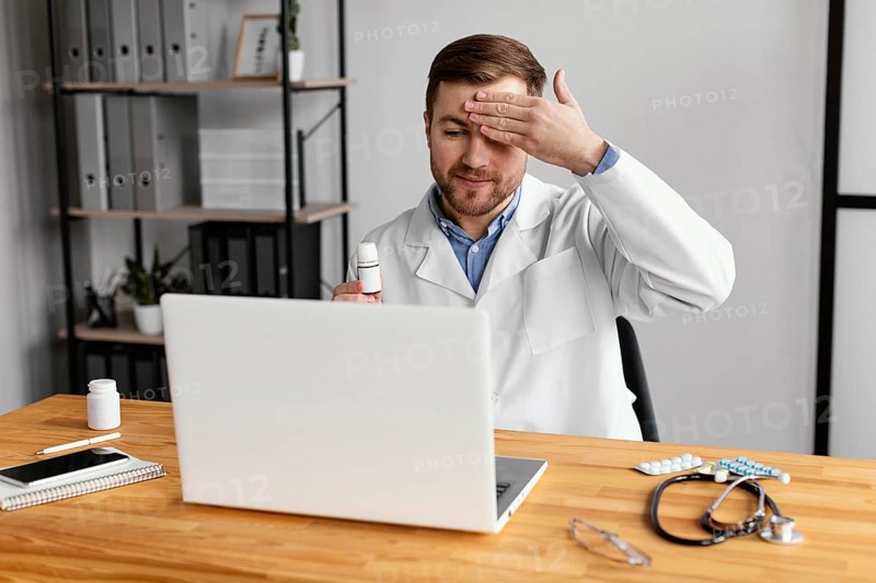 Medium shot doctor checking temperature