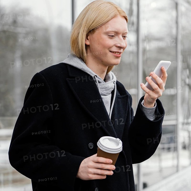Medium shot woman checking phone
