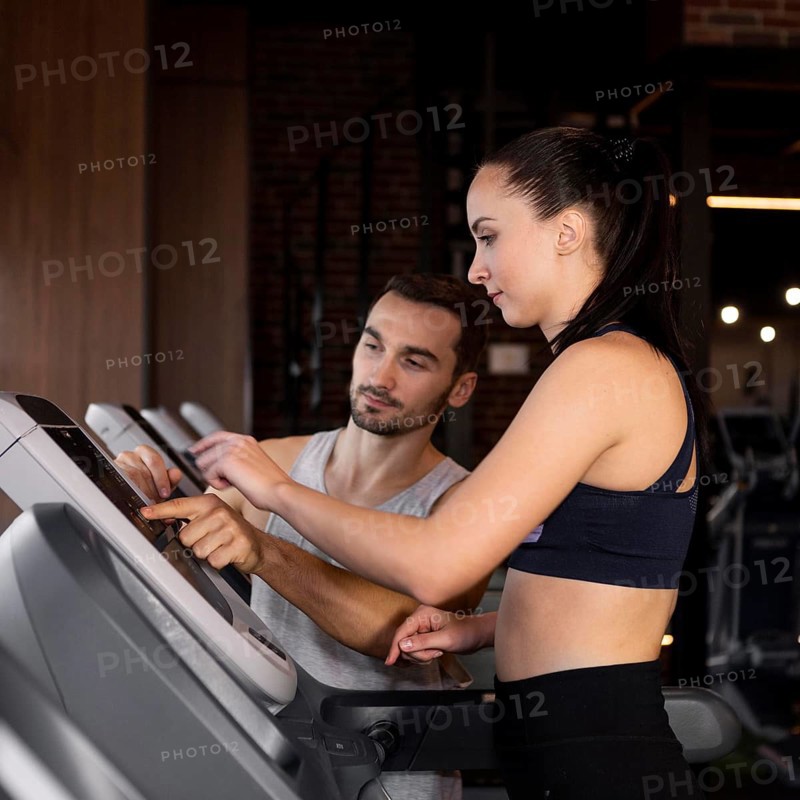 Medium shot woman treadmill