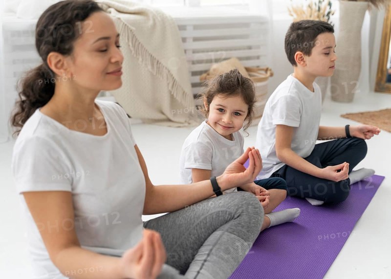 People yoga mat medium shot