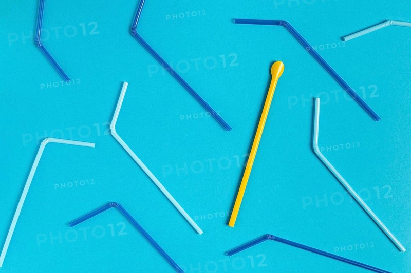 Top view colorful plastic straw collection 2