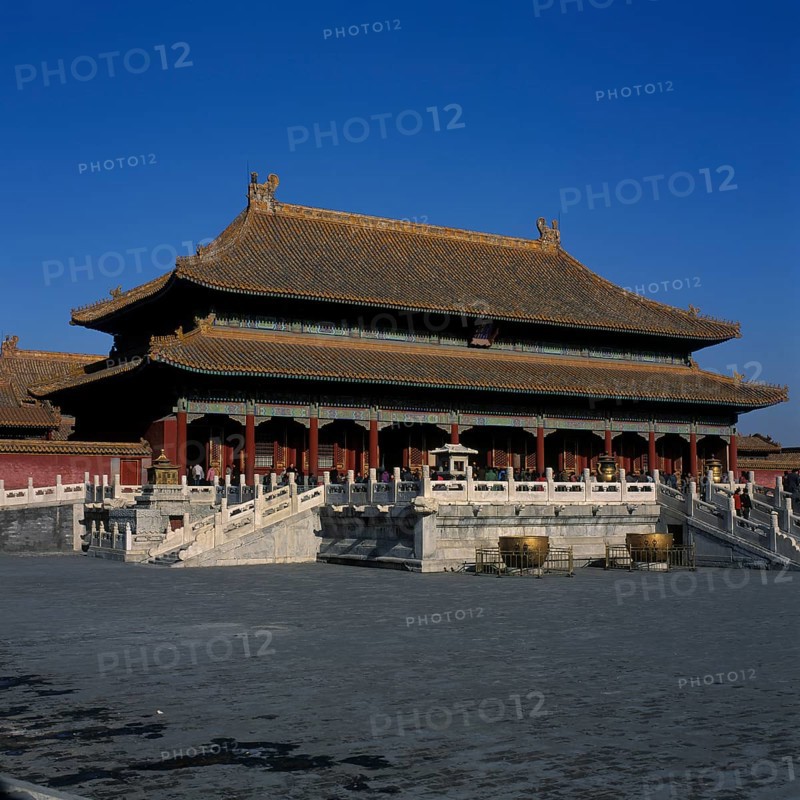 Profile view of the Qia Qing Gong Heavenly Purity Palace in the Forbidden City