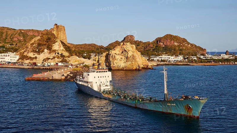 Supply ship at anchor