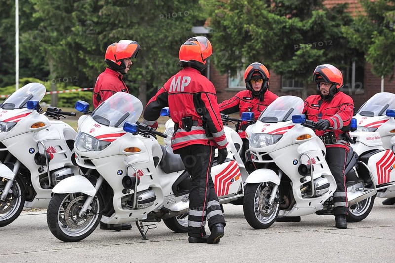 Motorcycles and Military Police of the Belgian army