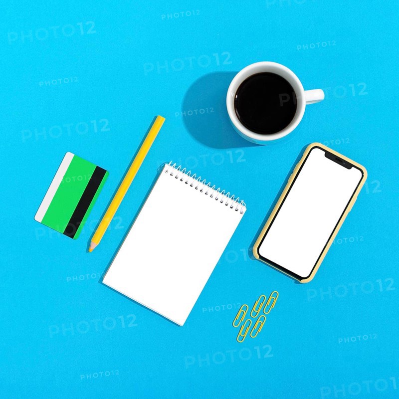 Top view online shopping concept