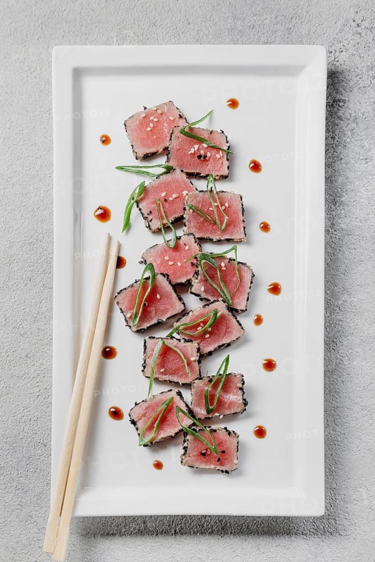 Top view japanese dish assortment