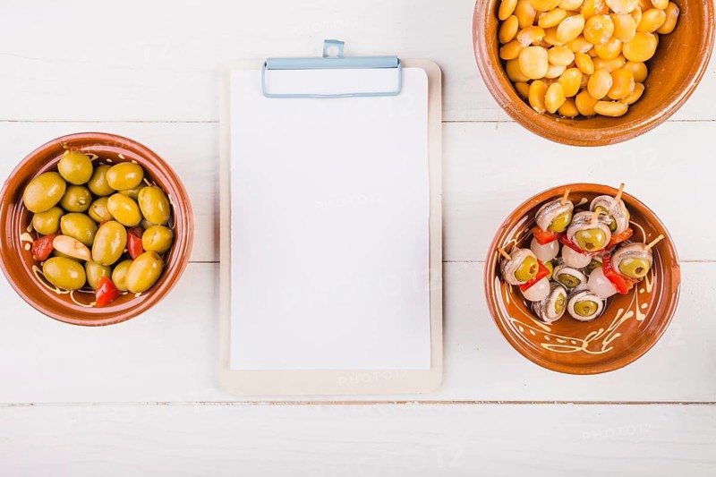 Snack plates with clipboard desktop