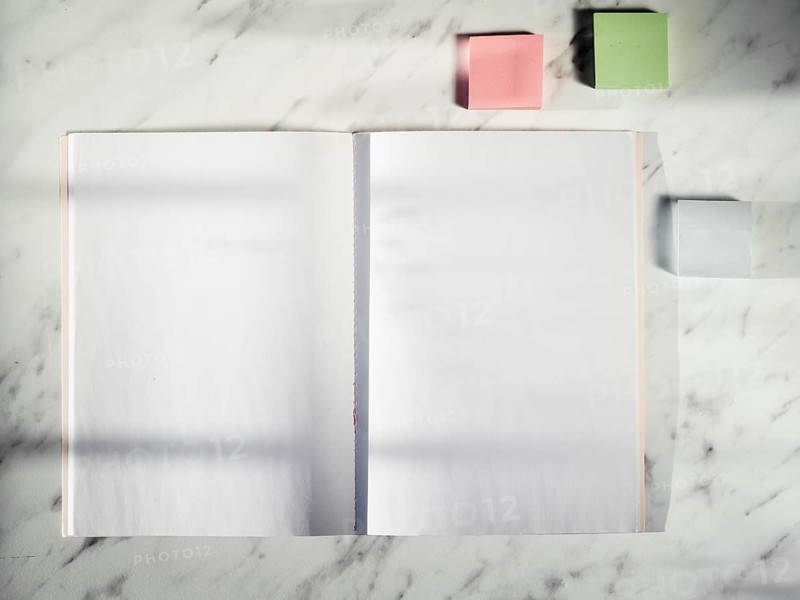 Top view note stickers notebook