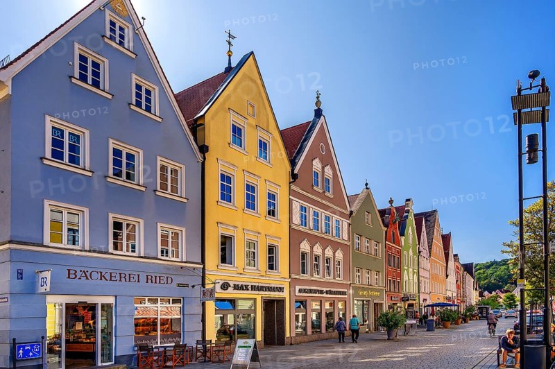 Facades with different gable shapes in Maximilianstrasse