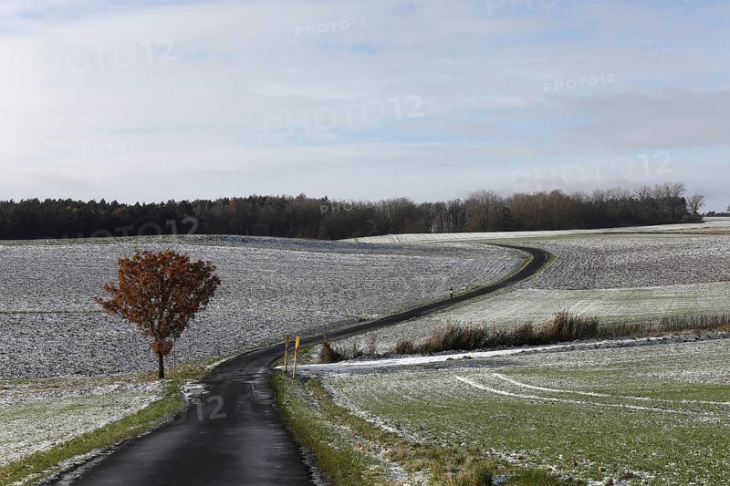 A beautiful view of Franconian landscape on a winter's day. Rohrbach