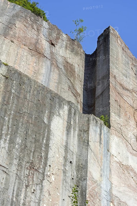 Abandoned red marble quarry Carriere de Beauchateau at Senzeilles