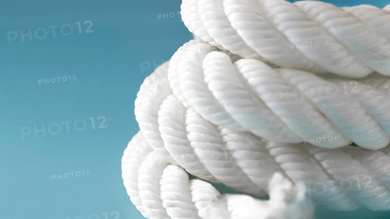 Twine strong white rope close up