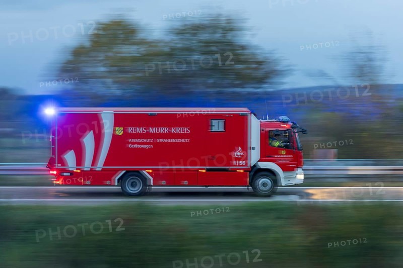 Fire engine in use