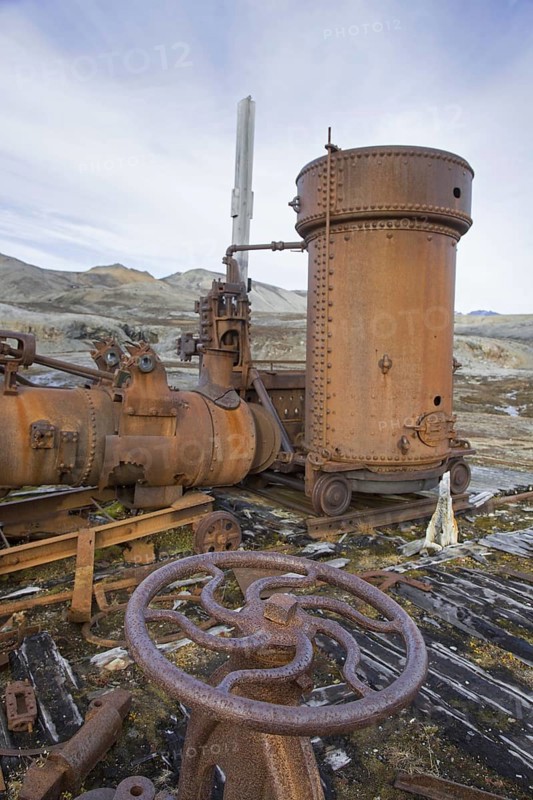 Steam boilers at abandoned marble quarry Camp Mansfield