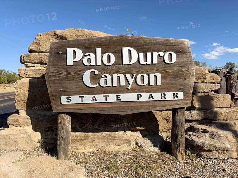 Entrance sign to Palo Duro Canyon State Park