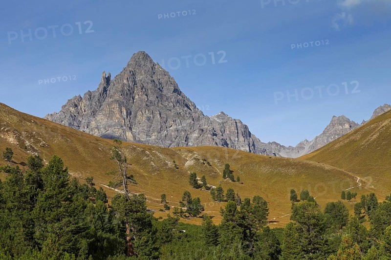 Mount Piz Plavna Dadaint at Val Minger
